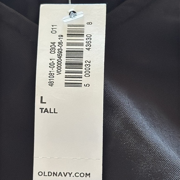 Old Navy black V long sleeves crochet detailing waist ties dress Sz L Tall new - Picture 6 of 8